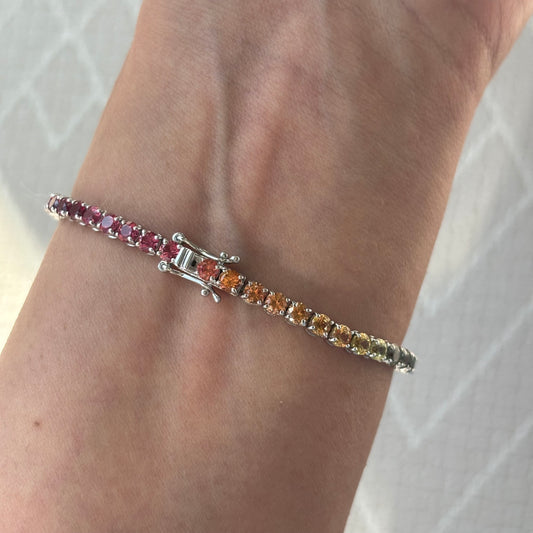 Rainbow Sapphire Tennis Bracelet