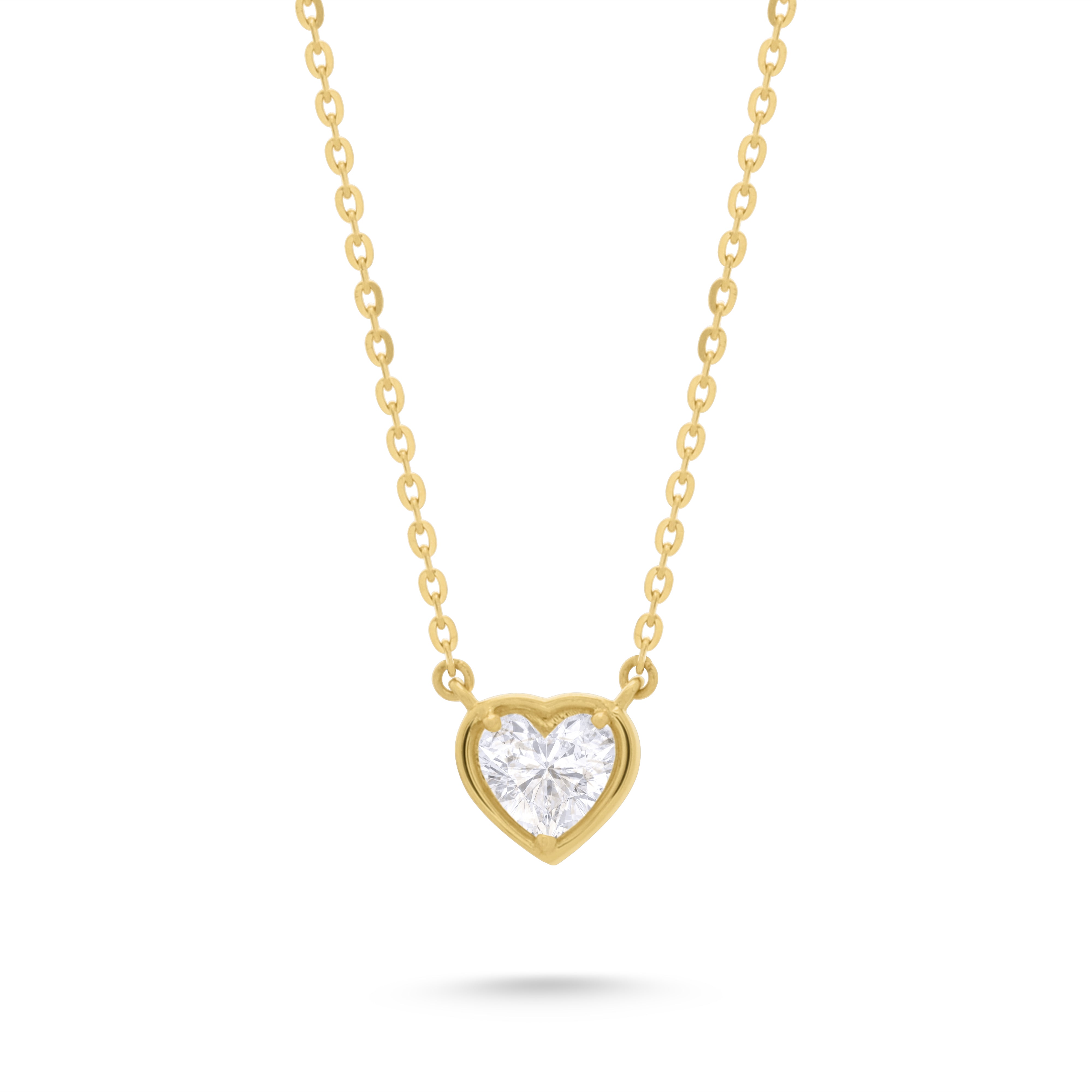 Bezel & Prong Set Lab Diamond Heart
