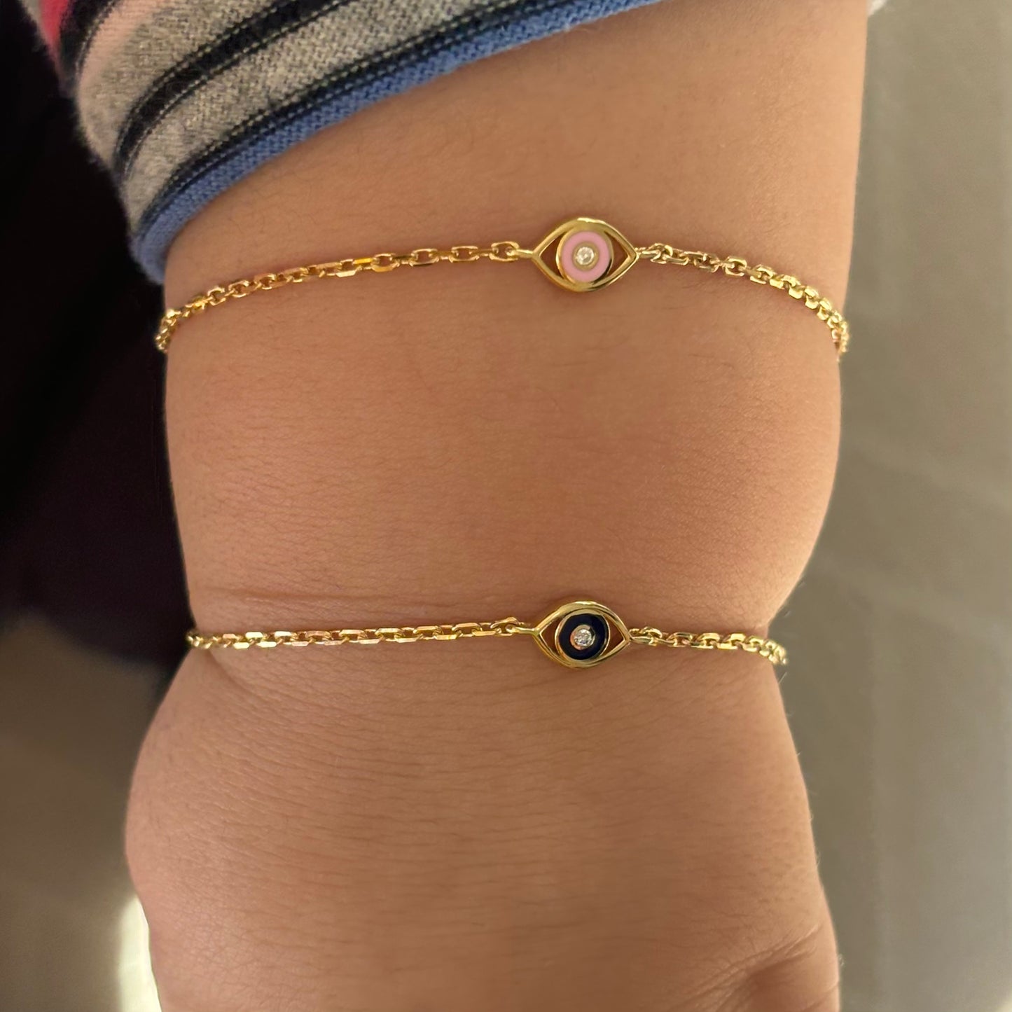 Enamel Evil Eye Baby Bracelet
