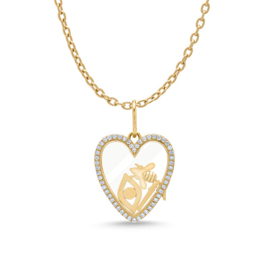 Diamond Heart Floating Glass Locket