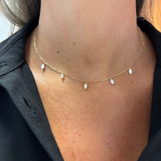 Marquise Diamond Station Necklace