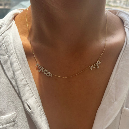 Two Diamond Name Necklace