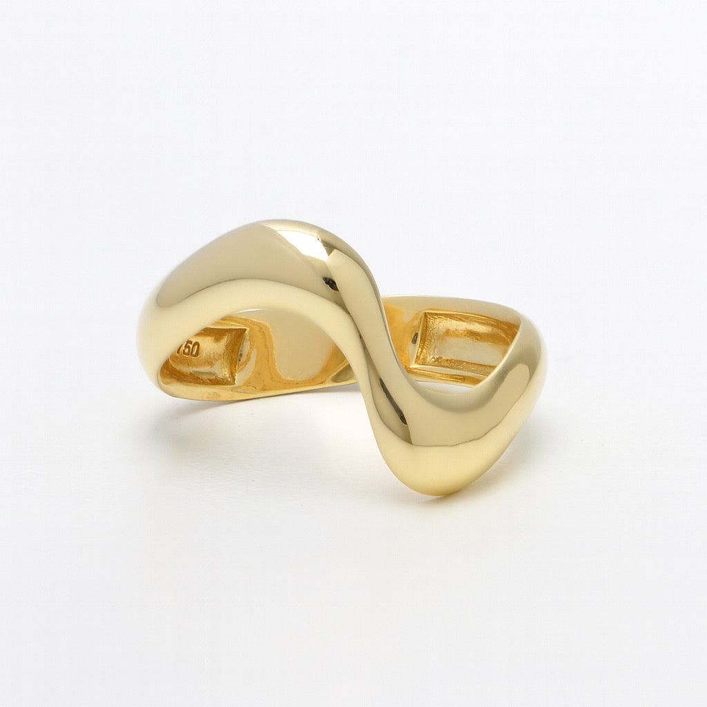 Wave Dome Gold Ring