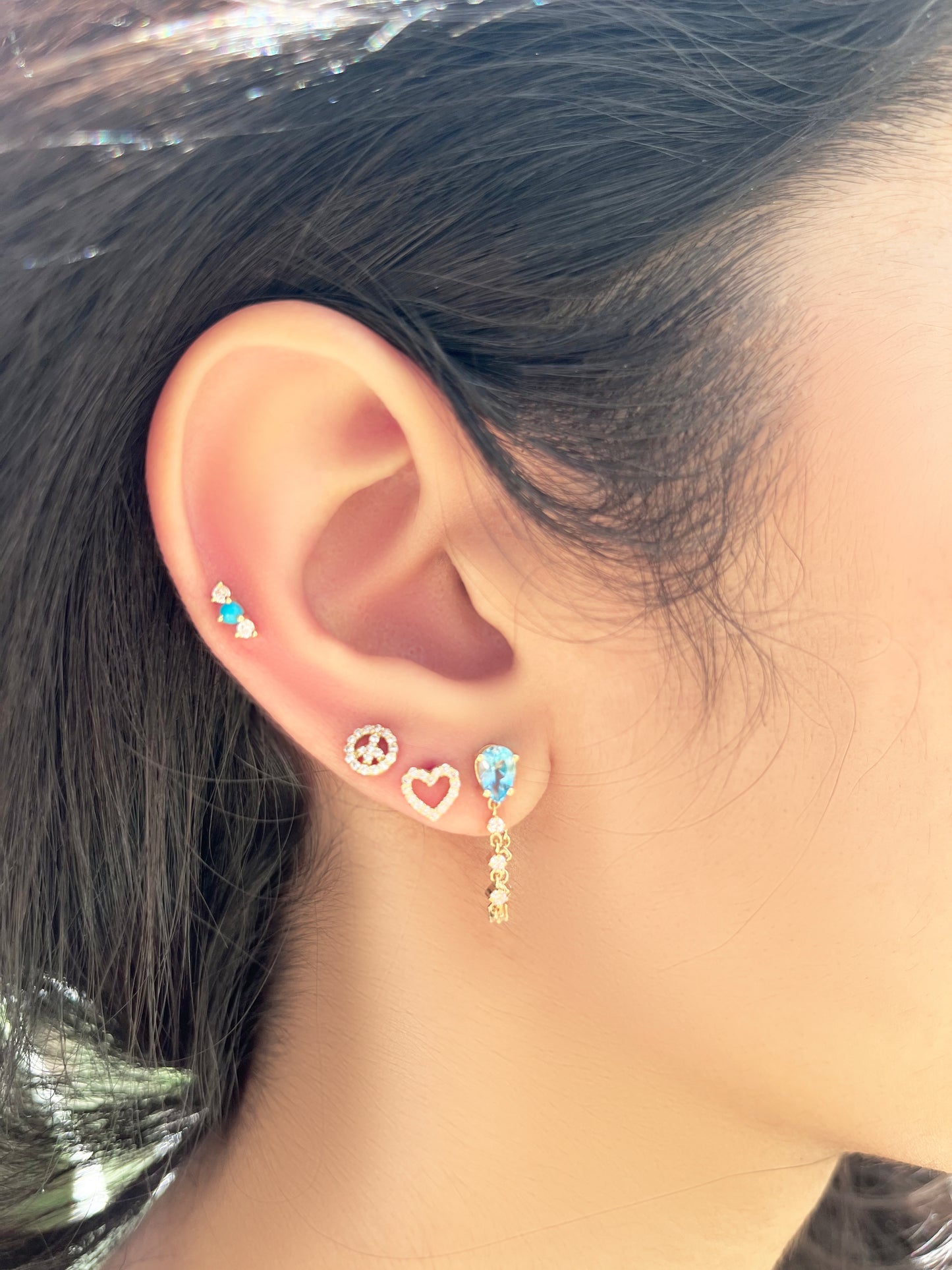 Open Heart Diamond Earrings