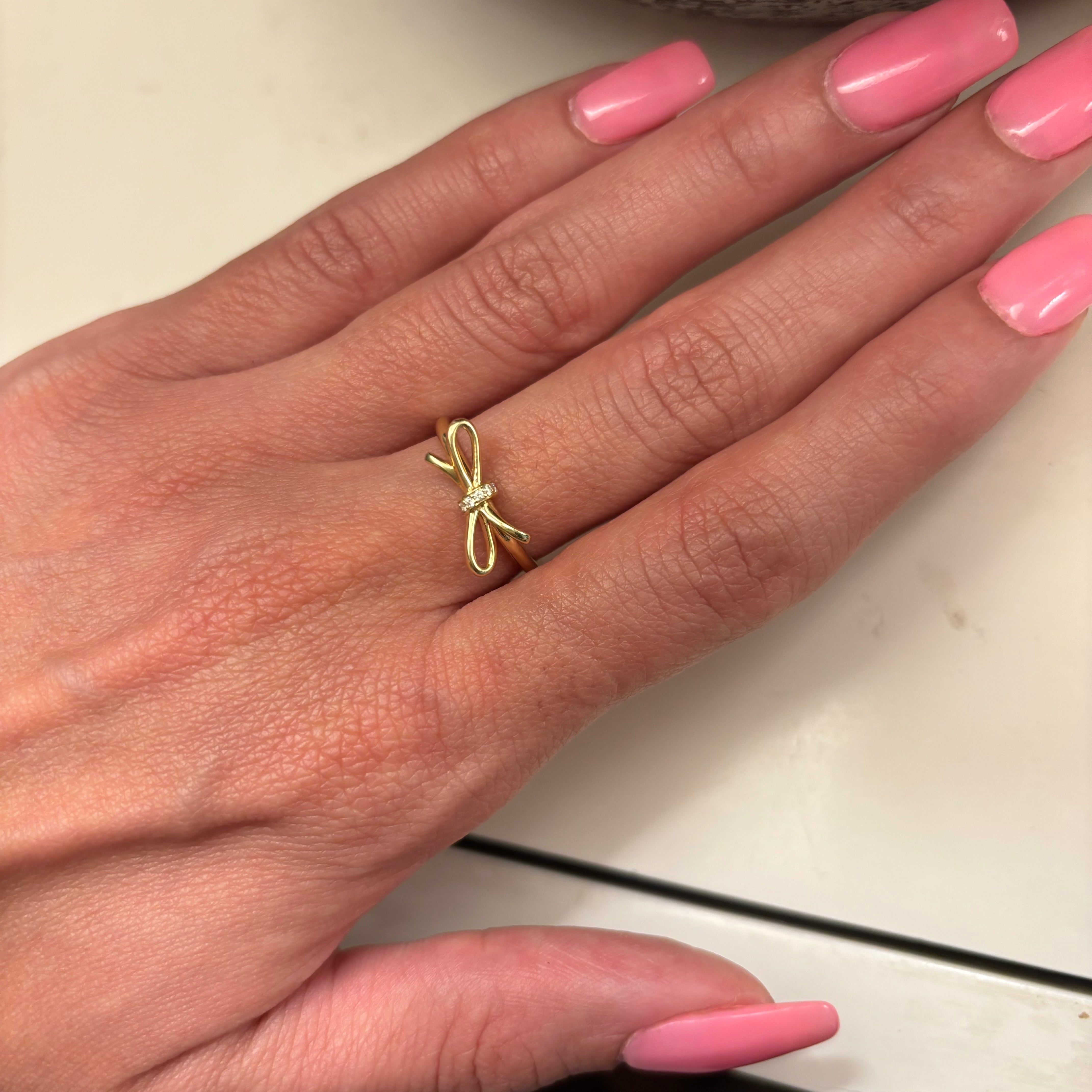 Gold & Diamond Bow Ring