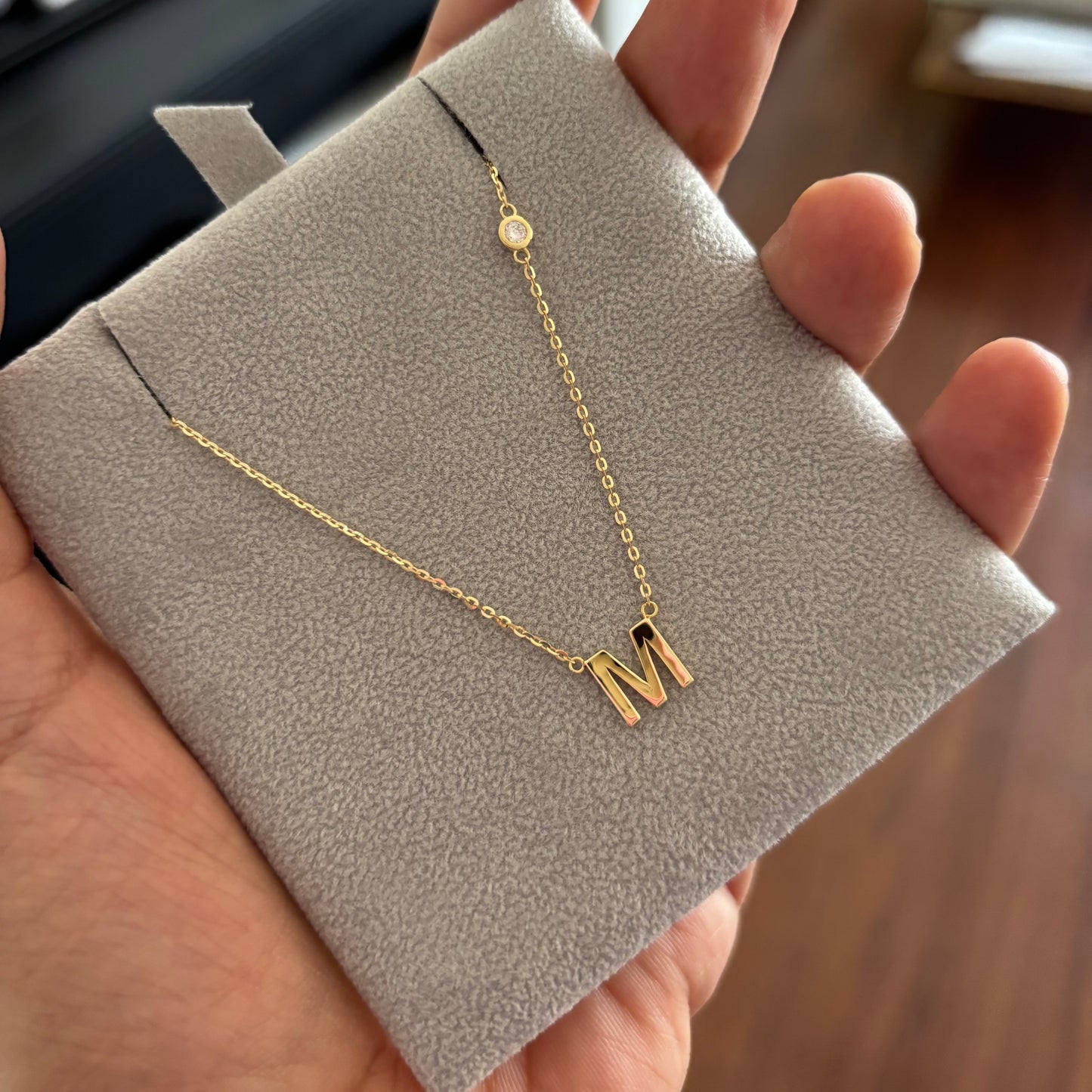 Initial & Birthstone Necklace