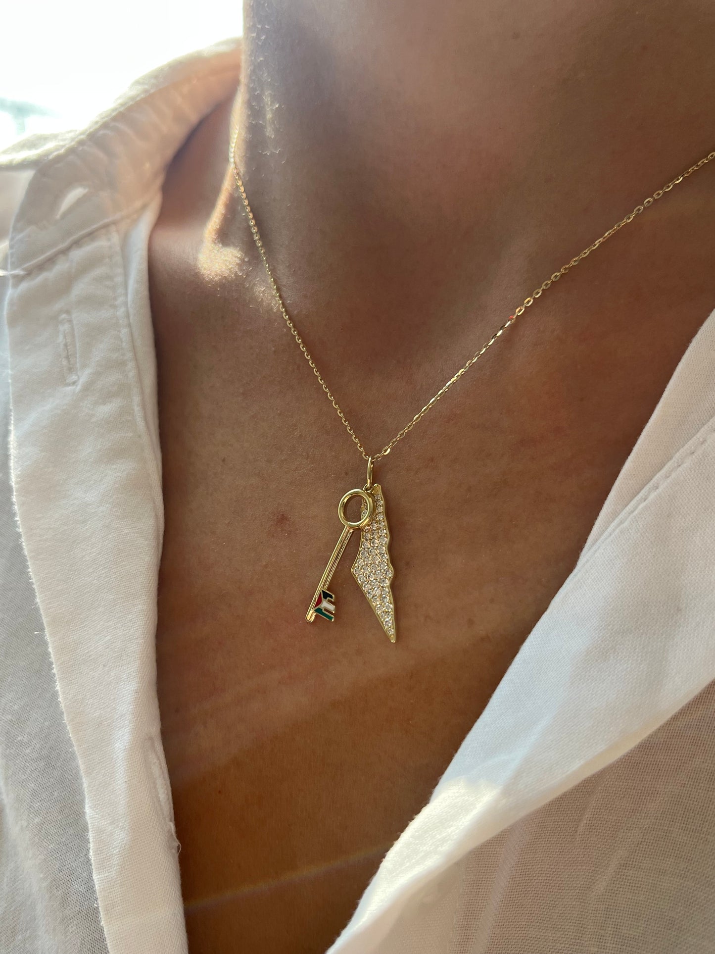 Diamond Map Necklace & Key Of Return