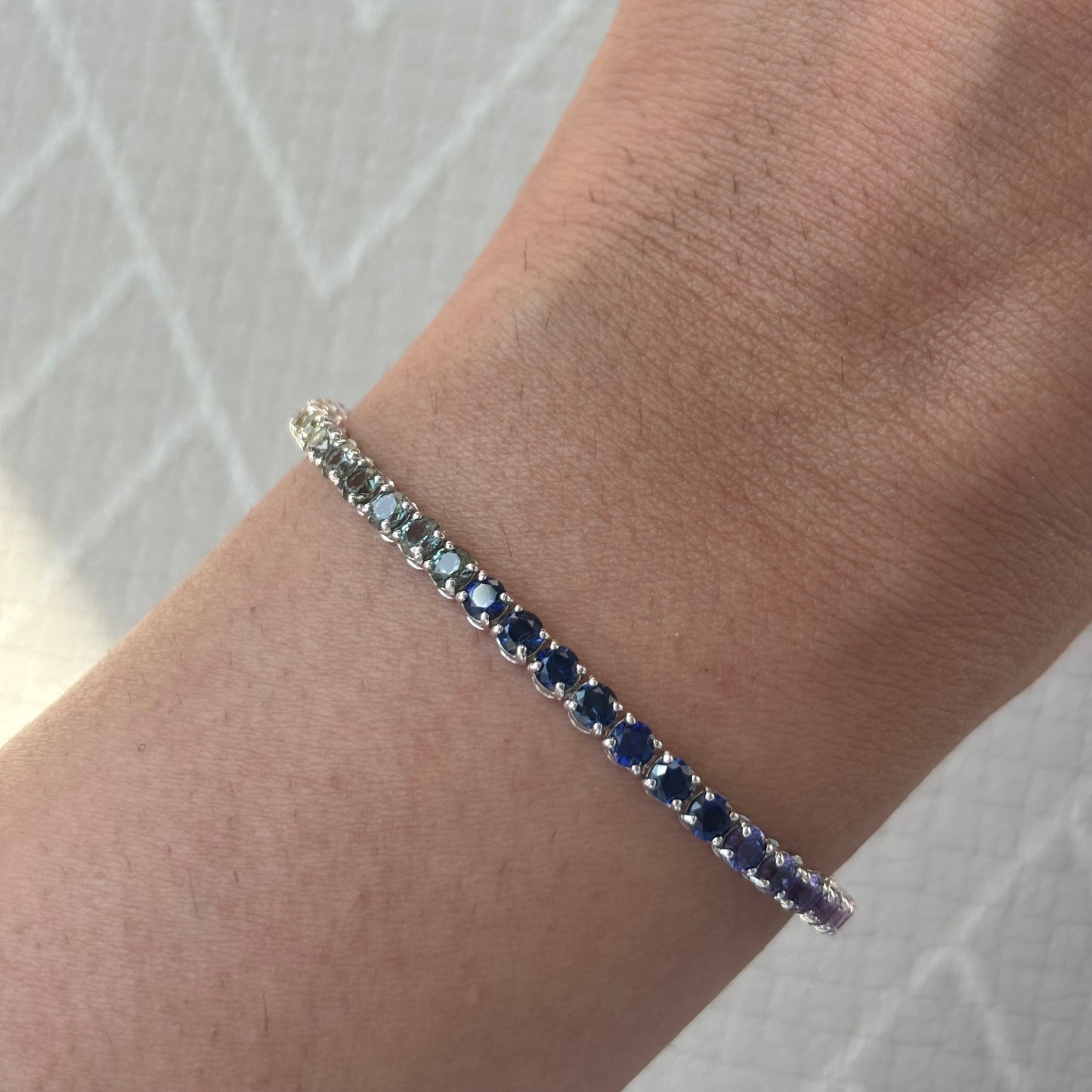 Rainbow Sapphire Tennis Bracelet