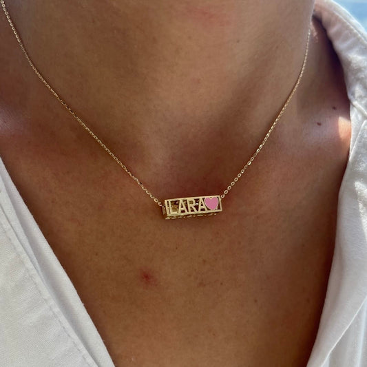Four Sided Name Necklace