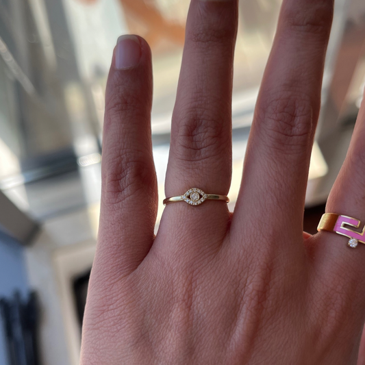 Mini Evil Eye Diamond Ring