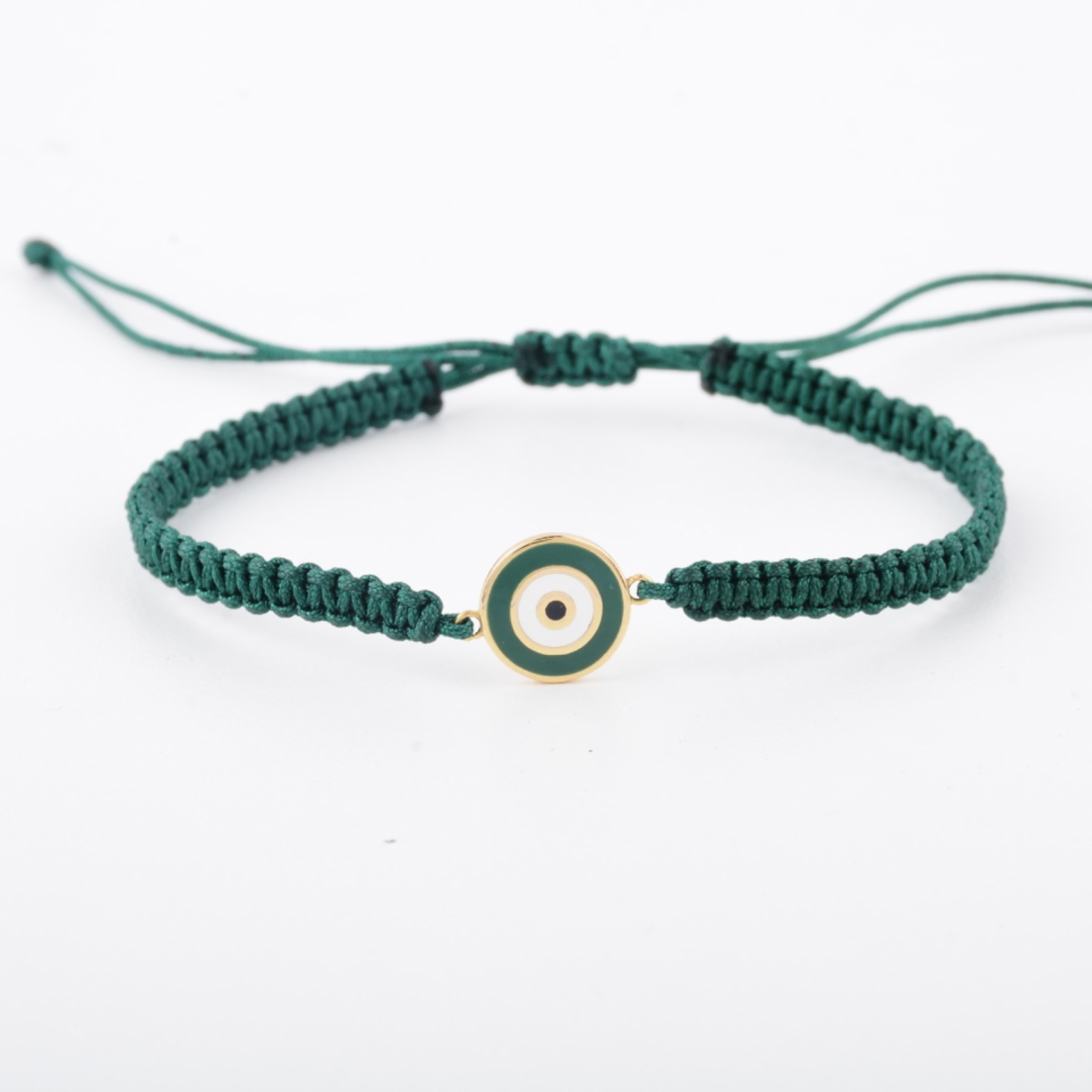 Enamel Evil Eye Cord Bracelet