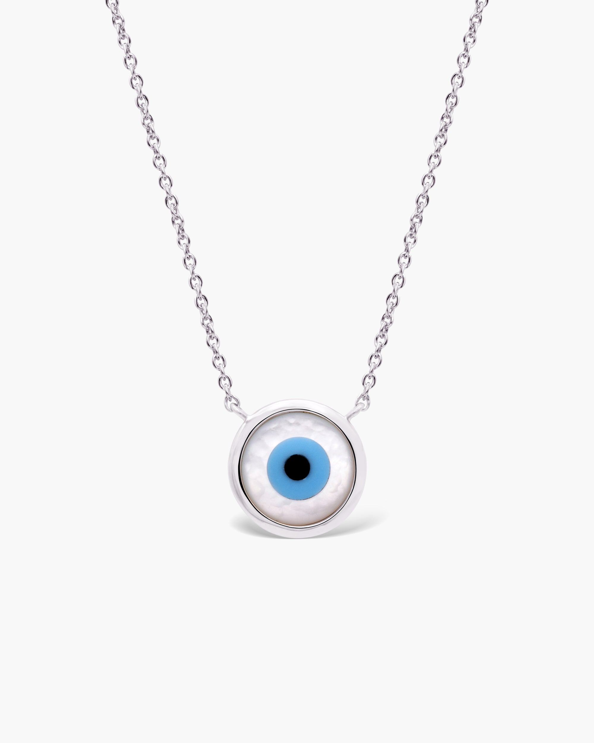Mother of Pearl Evil Eye Necklace
