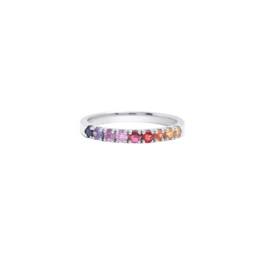 Rainbow Half Eternity Ring