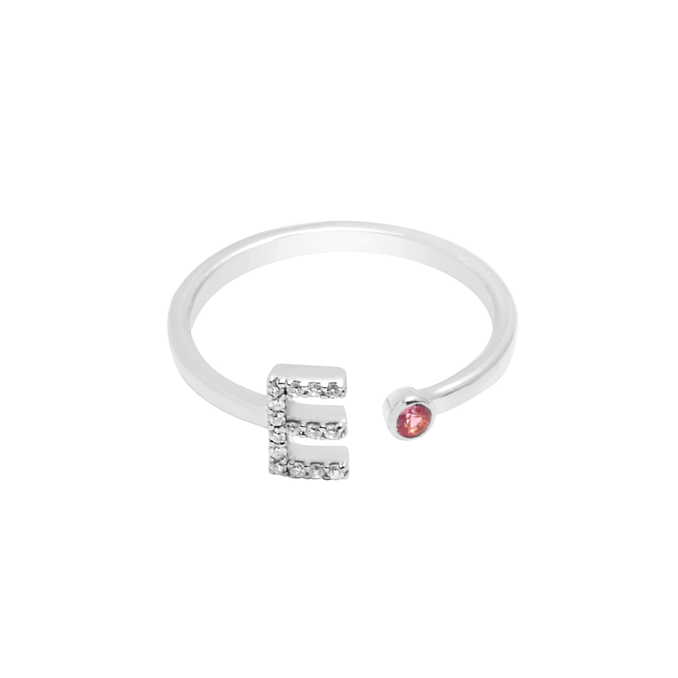 Diamond Initial & Birthstone Ring