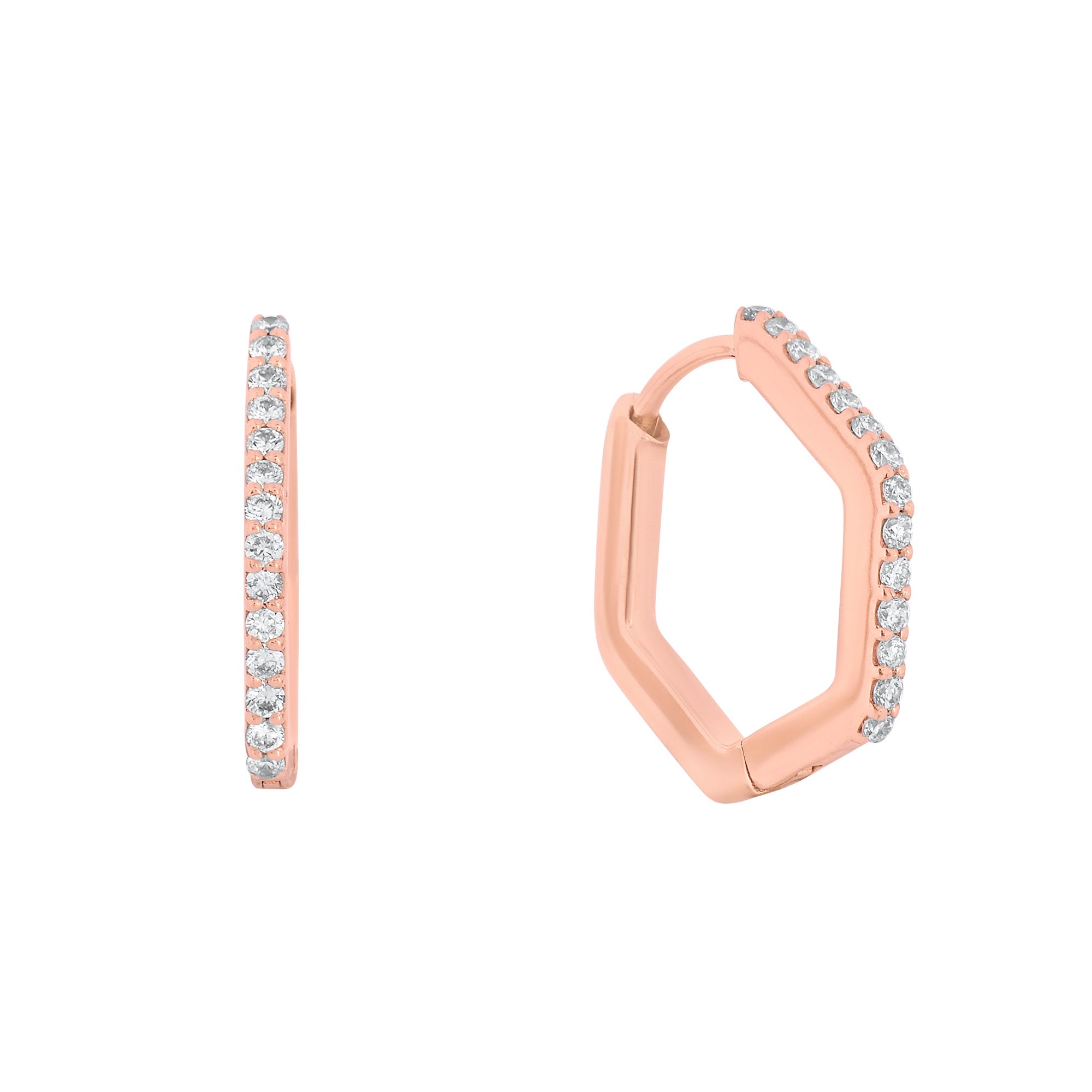 Hexagonal Diamond Huggies