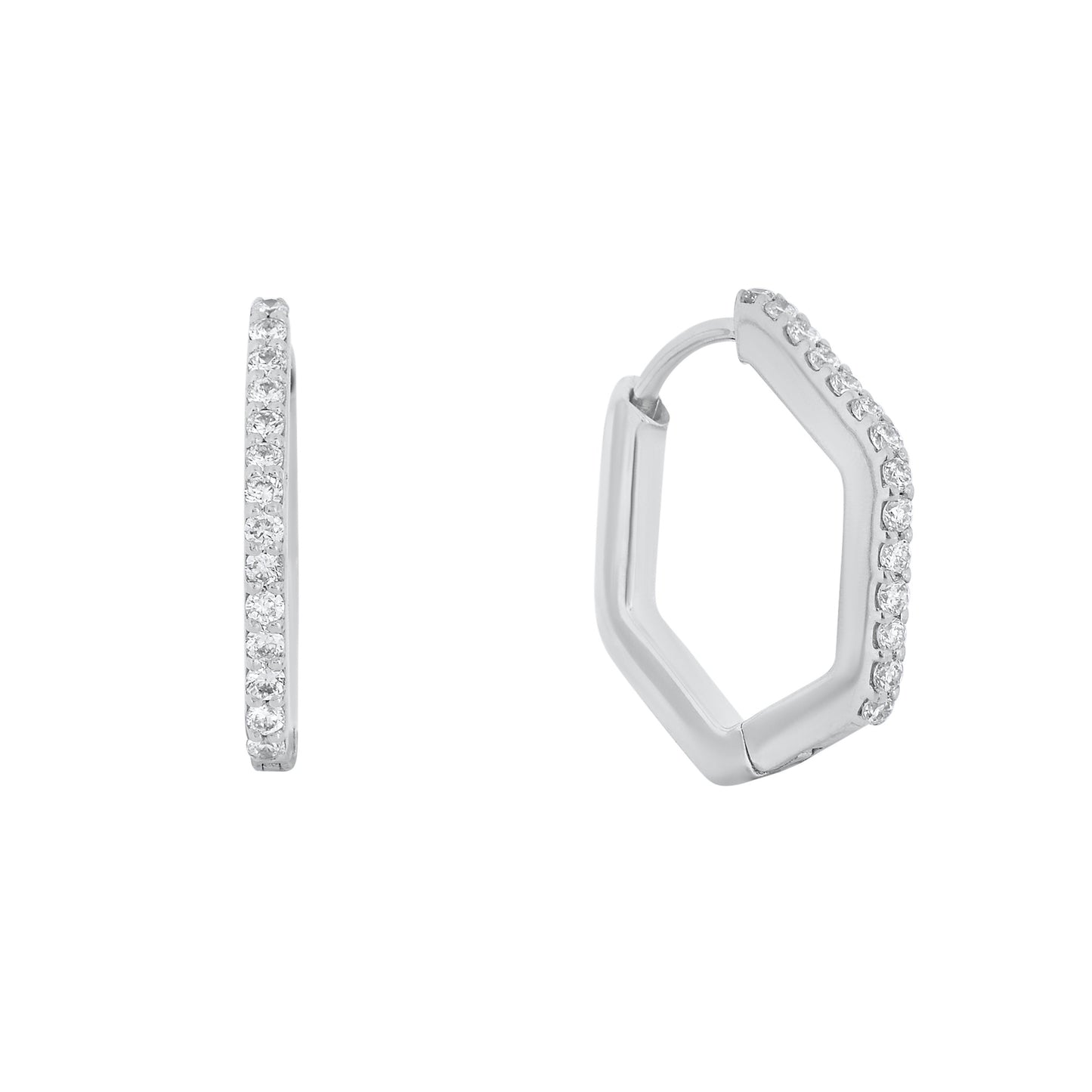 Hexagonal Diamond Huggies