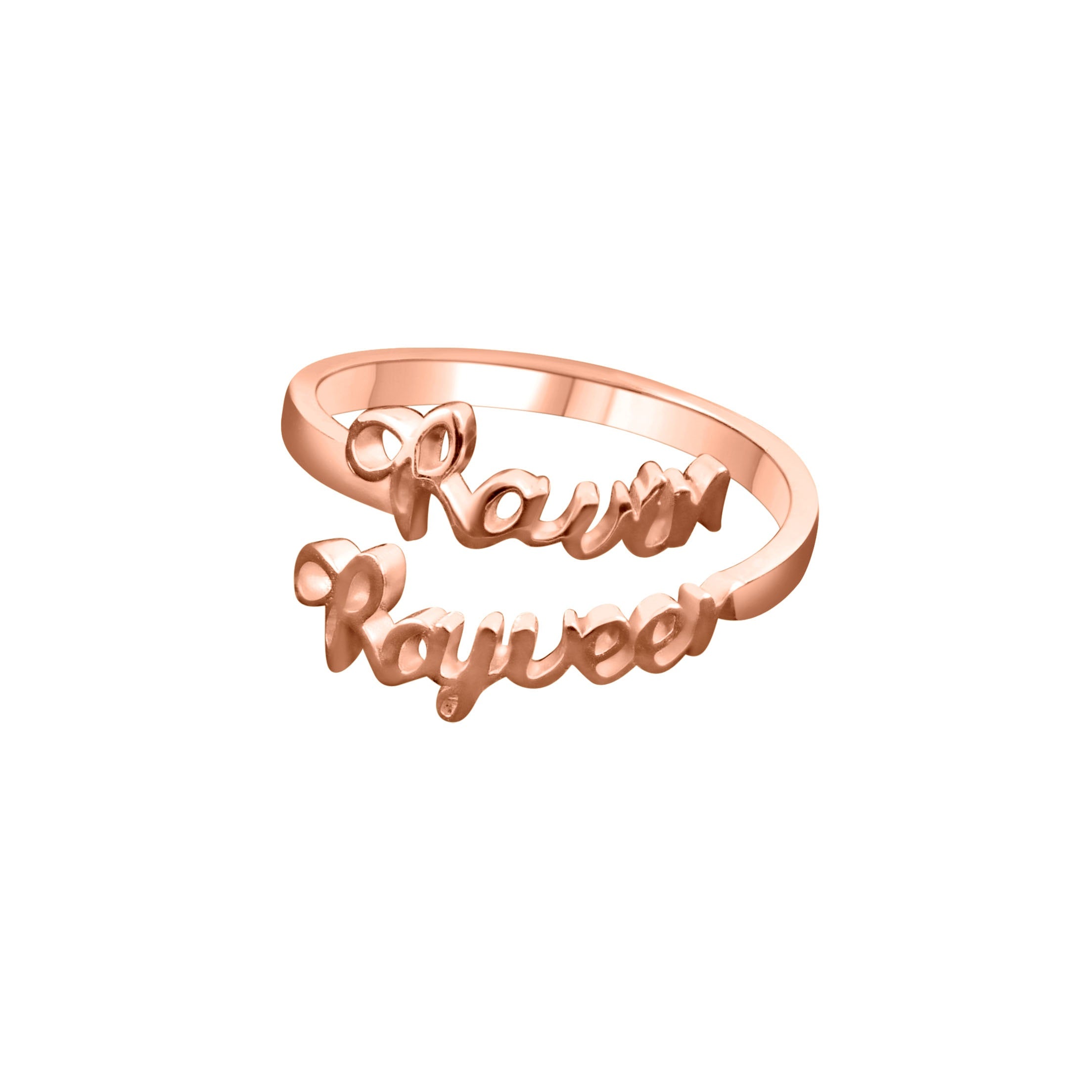 Two Name Script Ring