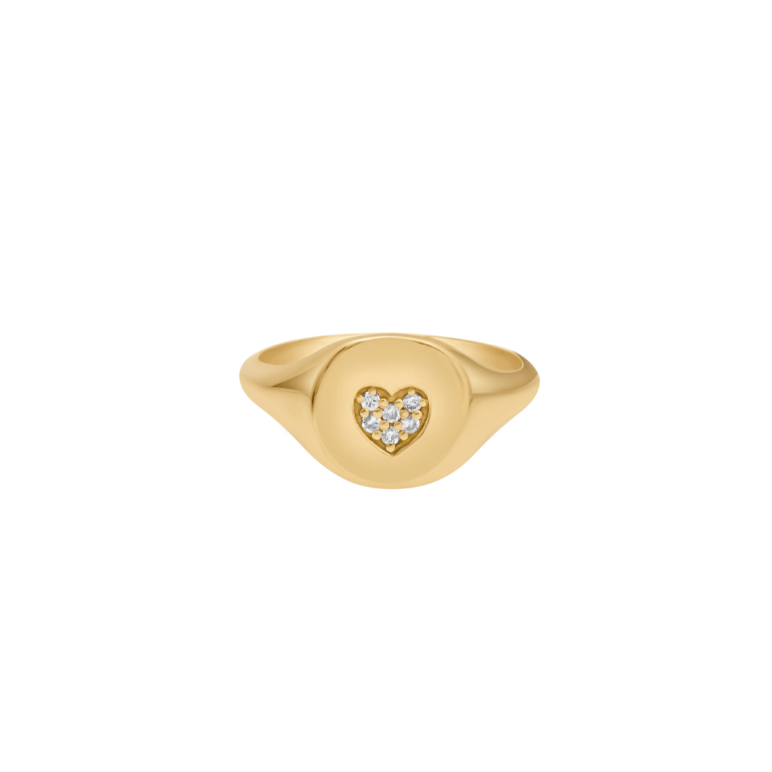 Diamond Heart Signet Ring
