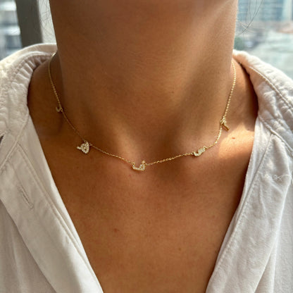 Arabic Diamond Initial Necklace
