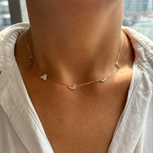 Arabic Diamond Initial Necklace