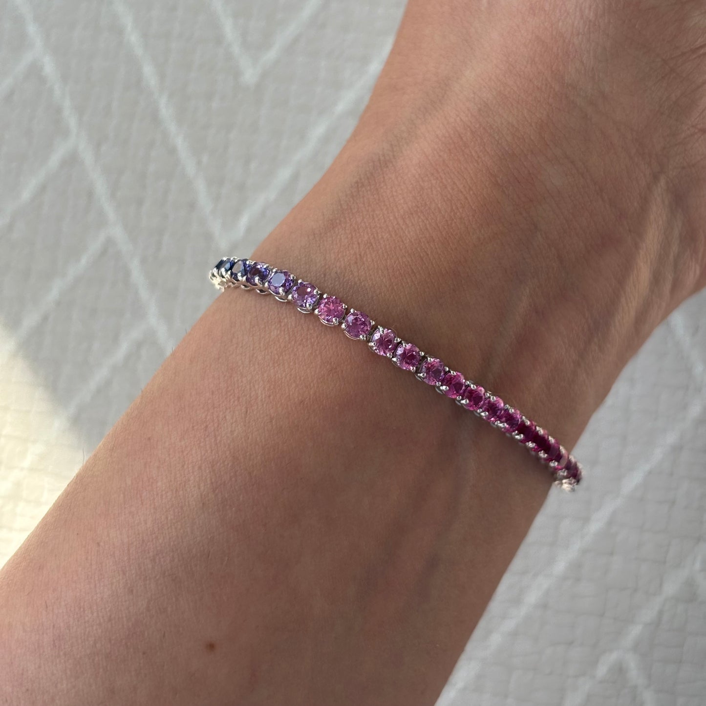 Rainbow Sapphire Tennis Bracelet