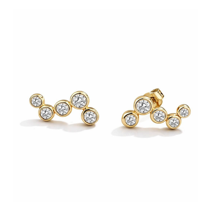 Bezel Set Diamond Climber Earrings