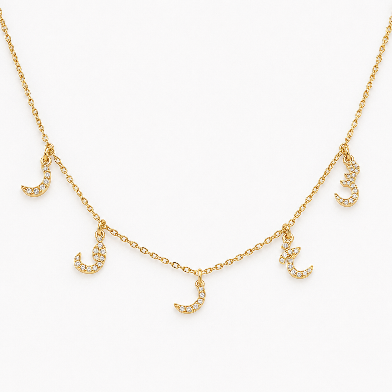 Arabic Diamond Initial Necklace