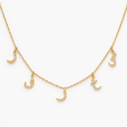 Arabic Diamond Initial Necklace