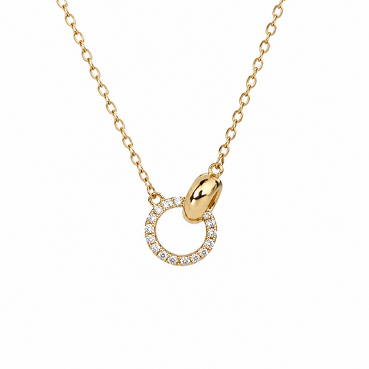 Diamond Circle Link Necklace