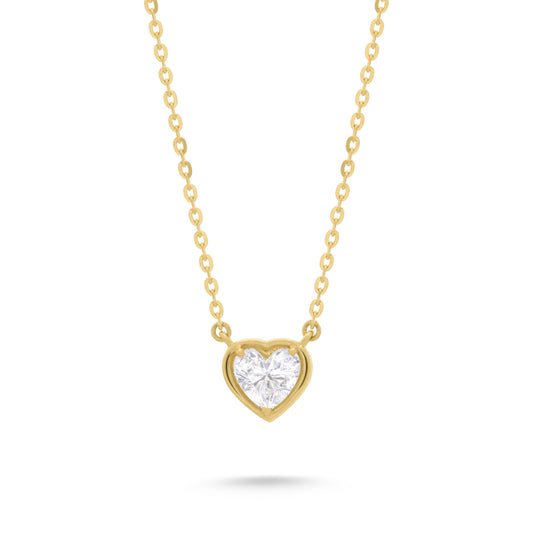 Bezel & Prong Set Lab Diamond Heart