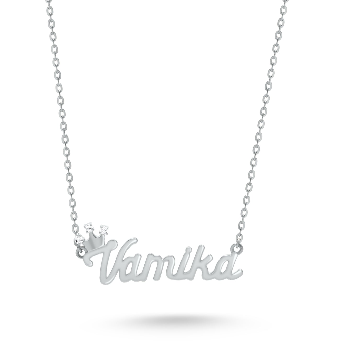 Name Necklace With Diamond Crown