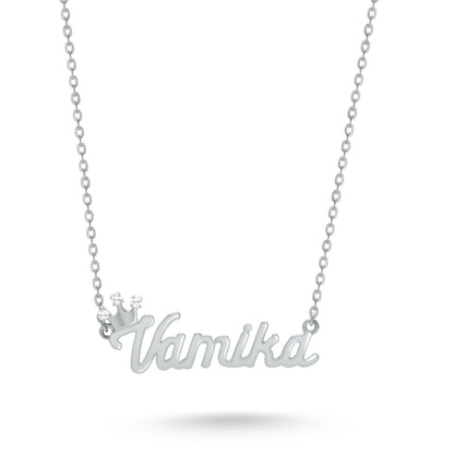 Name Necklace With Diamond Crown