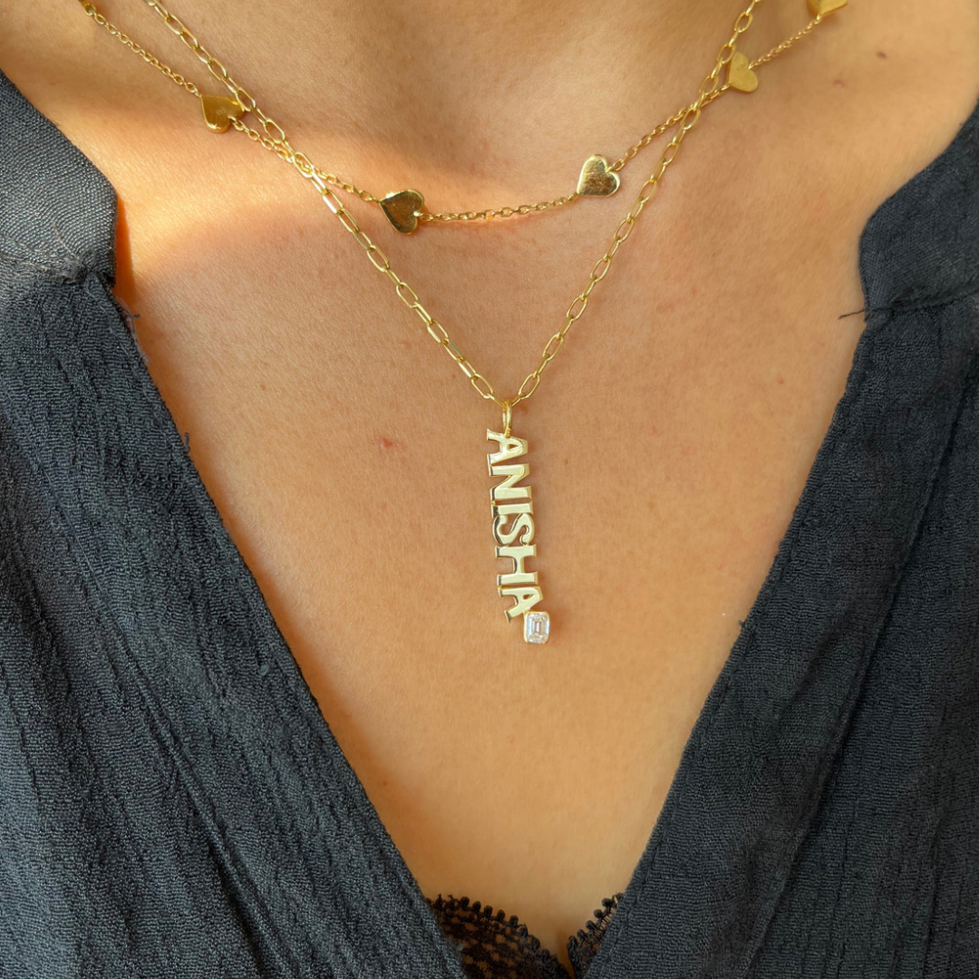 Name Charm With Diamond