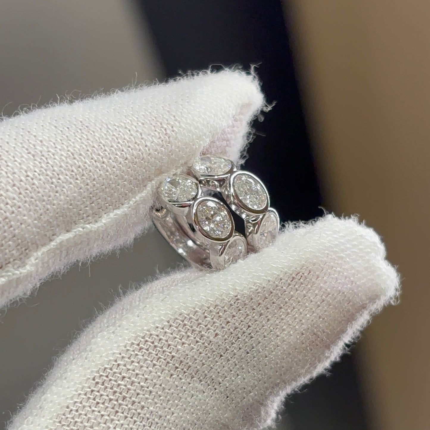 Bezel Set Oval Diamond Huggies