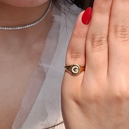 Initial Signet Ring