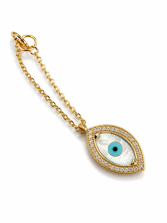 Marquise Evil Eye Watch Charm With Diamonds