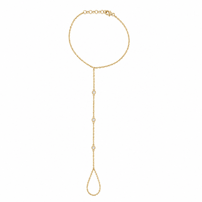 Three Diamond Bezel Hand Chain