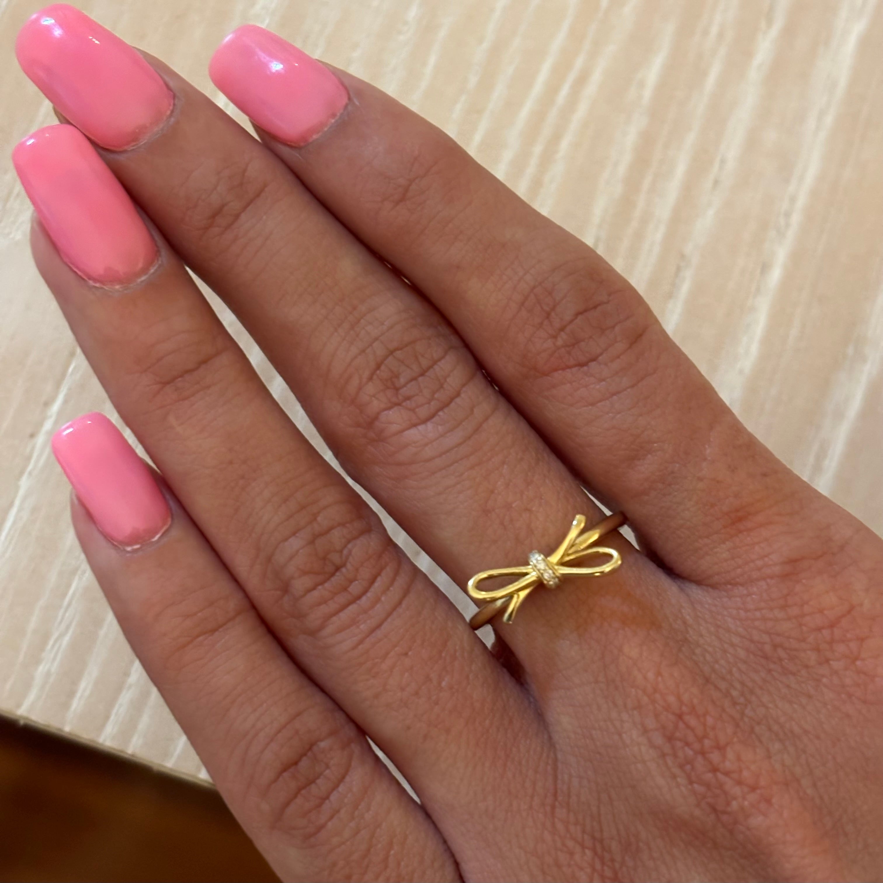 Gold & Diamond Bow Ring