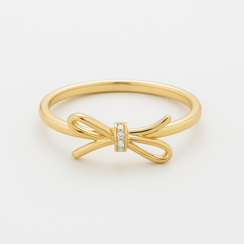 Gold & Diamond Bow Ring