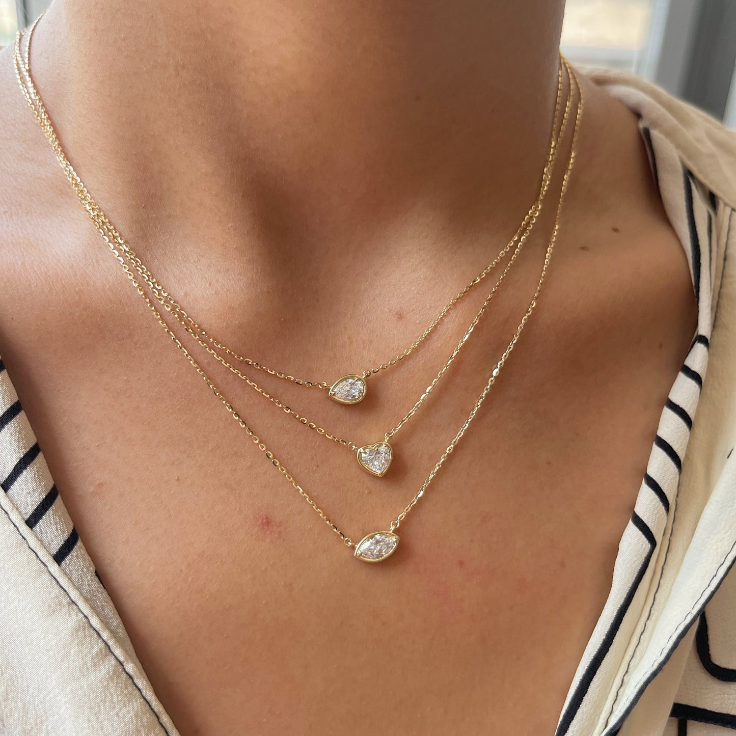 Bezel & Prong Set Lab Diamond Heart