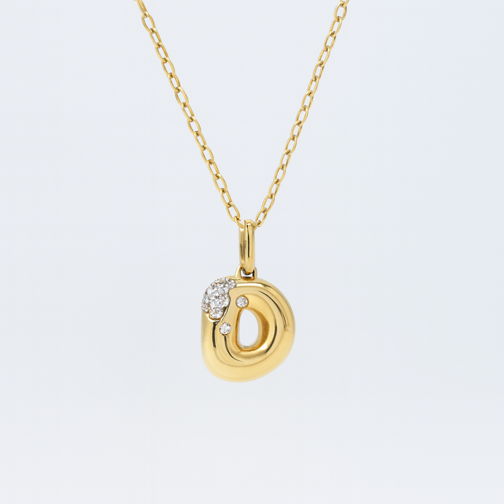 Frosted Bubble Initial Charm