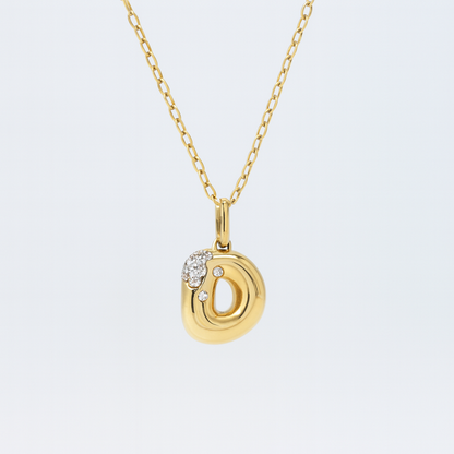 Frosted Bubble Initial Charm