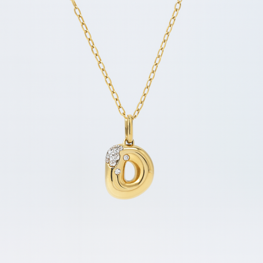 Frosted Bubble Initial Charm