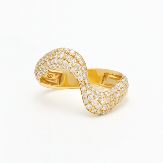 Pave Wave Dome Ring