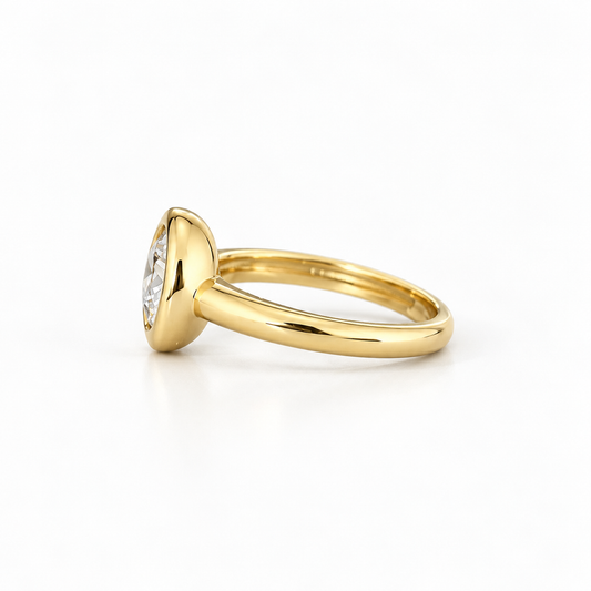 Pillow Bezel Diamond Pinky Ring