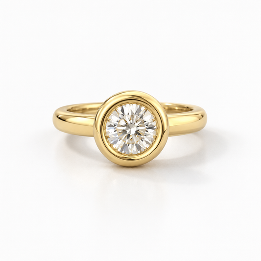 Pillow Bezel Diamond Pinky Ring