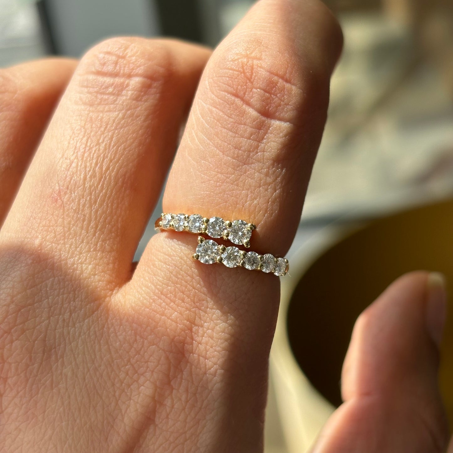 Graduated Diamond Wrap Ring