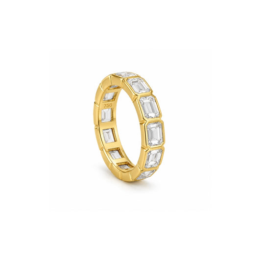 Bezel Set Emerald Cut Eternity Ring