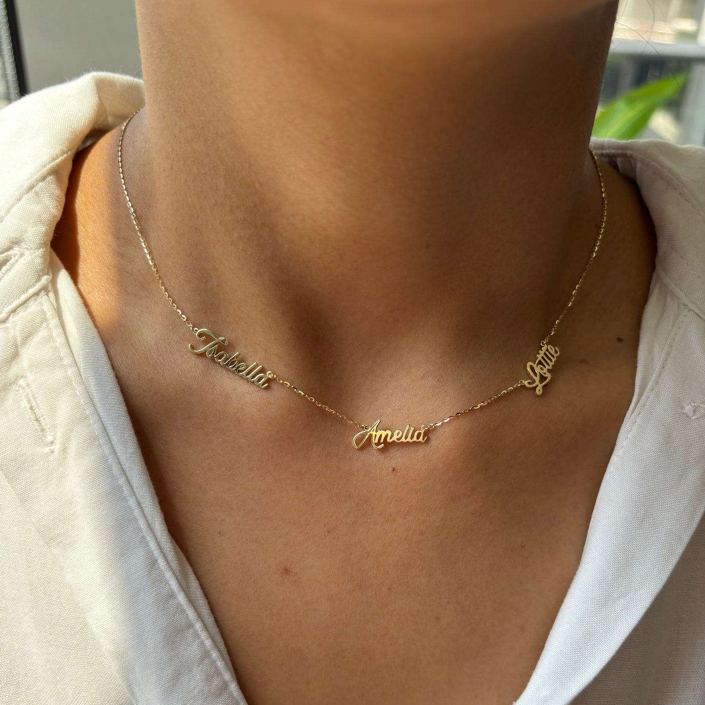 Three Name Necklace