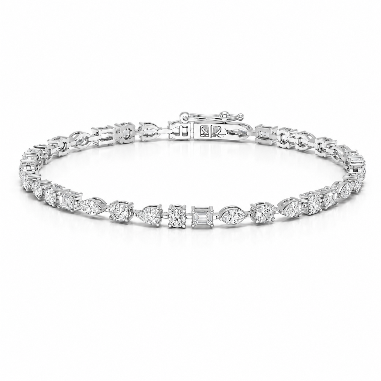 Mixed Shape Lab Diamond Tennis Bracelet